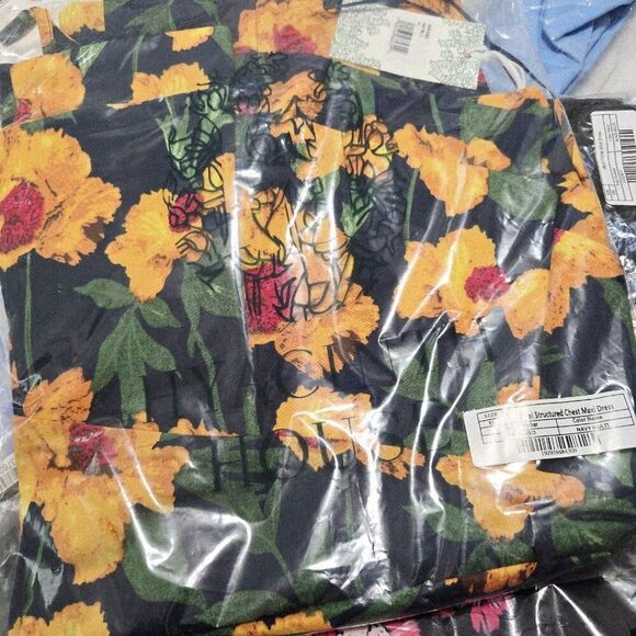 🆕️ Tuckernuck XL Hyacinth House Navy & Marigold Floral Ruffle Margot Maxi Dress - Picture 5 of 5